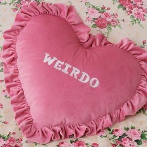 Lazy oaf weirdo heart pink pillow rare